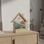 Casinha de Passarinho Decorativa em Madeira Pinus com Base para Arranjo de Pequenas Plantas e Flores –  Ideal para Artesanato, DIY, Decoração de Casa e Jardim