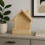 Casinha de Passarinho Decorativa em Madeira Pinus com Base para Arranjo de Pequenas Plantas e Flores –  Ideal para Artesanato, DIY, Decoração de Casa e Jardim