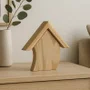 Casinha Torta Com Telhado Em Madeira Pinus - Ideal para Artesanato, DIY, Decoupage, Presente e Decoração Criativa
