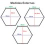 Chassi Hexagonal em Aro de Madeira para Esticar Telas Decorativas - 3x1,5