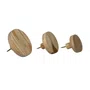 Conjunto 3 Ganchos Cabideiros Dots Redondos Em Madeira Pinus