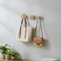 Conjunto 3 Ganchos Cabideiros Dots Redondos Em Madeira Pinus