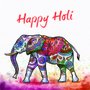 Placa Decorativa Elefante Mandala Frase: "Happy Holi"