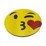 Placa Decorativa Com Relevo Emoji Amarelo Mandando Beijo Coração