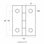 Dobradiça para Artesanato 2,5x1,9cm - Kit com 20 un
