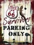 Placa Decorativa Route 66 Survivors Parking Only