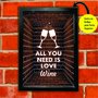 Quadro Porta Rolhas All You Need is Love Wine