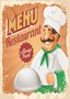 Placa Decorativa Vintage Menu Restaurant