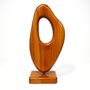 Escultura Decorativa De Estante Forma Orgânica Abstrata Em Madeira Com Suporte