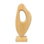 Escultura Decorativa De Estante Forma Orgânica Abstrata Em Madeira Com Suporte