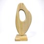 Escultura Decorativa De Estante Forma Orgânica Abstrata Em Madeira Com Suporte