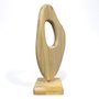 Escultura Decorativa De Estante Forma Orgânica Abstrata Em Madeira Com Suporte