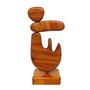 Escultura Decorativa De Estante Forma Orgânica Abstrata Em Madeira Com Suporte