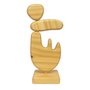Escultura Decorativa De Estante Forma Orgânica Abstrata Em Madeira Com Suporte