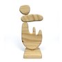 Escultura Decorativa De Estante Forma Orgânica Abstrata Em Madeira Com Suporte