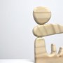 Escultura Decorativa De Estante Forma Orgânica Abstrata Em Madeira Com Suporte
