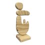 Escultura Decorativa De Estante Forma Orgânica Abstrata Em Madeira Com Suporte