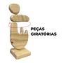 Escultura Decorativa De Estante Forma Orgânica Abstrata Em Madeira Com Suporte
