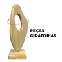Escultura Decorativa De Estante Forma Orgânica Abstrata Em Madeira Com Suporte