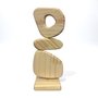 Escultura Decorativa De Estante Forma Orgânica Abstrata Em Madeira Pinus Com Suporte