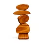 Escultura Decorativa De Estante Formas Orgânicas Abstratas Em Madeira Pinus Com Suporte