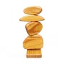 Escultura Decorativa De Estante Formas Orgânicas Abstratas Em Madeira Pinus Com Suporte