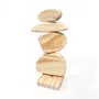 Escultura Decorativa De Estante Formas Orgânicas Abstratas Em Madeira Pinus Com Suporte