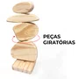 Escultura Decorativa De Estante Formas Orgânicas Abstratas Em Madeira Pinus Com Suporte