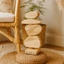Escultura Decorativa De Estante Formas Orgânicas Abstratas Em Madeira Pinus Com Suporte