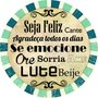 Placa Decorativa Redonda Frase Seja Feliz