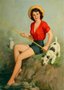 Placa Decorativa Vintage Pin-Up