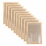 Kit 10 Molduras A5 15x21cm em Madeira de Pinus com MDF e Vidro -2x1