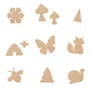 Kit 11 Apliques Formas Estilo Floresta Em MDF - Borboleta, Raposa, Árvore, Abelha, Colmeia, Cogumelo, Flor, Animais, Decoração Natural, DIY