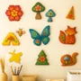 Kit 11 Apliques Formas Estilo Floresta Em MDF - Borboleta, Raposa, Árvore, Abelha, Colmeia, Cogumelo, Flor, Animais, Decoração Natural, DIY