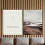 Kit 2 Placas Decorativas Frase E Paisagem Praia Estilo Japandi