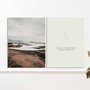 Kit 2 Placas Decorativas Frase E Paisagem Praia Estilo Japandi