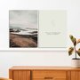 Kit 2 Placas Decorativas Frase E Paisagem Praia Estilo Japandi