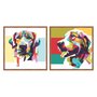 Kit 2 Quadros Cachorros Pop Art Colorido
