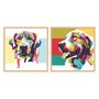 Kit 2 Quadros Cachorros Pop Art Colorido