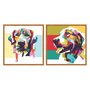 Kit 2 Quadros Cachorros Pop Art Colorido