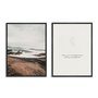 Kit 2 Quadros Em Tela Canvas Frase E Paisagem Praia Estilo Japandi