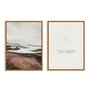 Kit 2 Quadros Em Tela Canvas Frase E Paisagem Praia Estilo Japandi