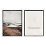 Kit 2 Quadros Em Tela Canvas Frase E Paisagem Praia Estilo Japandi