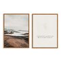 Kit 2 Quadros Em Tela Canvas Frase E Paisagem Praia Estilo Japandi