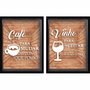 Kit 2 Quadros - Porta Grão de Café  Café Para Mudar o Que Posso e Porta Rolha Vinho Para Aceitar o Que Não Posso