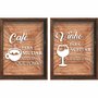 Kit 2 Quadros - Porta Grão de Café  Café Para Mudar o Que Posso e Porta Rolha Vinho Para Aceitar o Que Não Posso