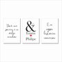 Kit 3 Placas Decorativas com o Nome do Casal