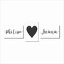 Kit 3 Placas Decorativas Personalizadas com o Nome do Casal