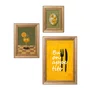 Kit 3 Quadros Decorativos Composição "Buon Appetito" com Drinks e Limões Decoração Vintage para Cozinha e Copa