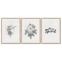 Kit 3 Quadros em Telas Canvas Frase "Free Spirit" Boho Style